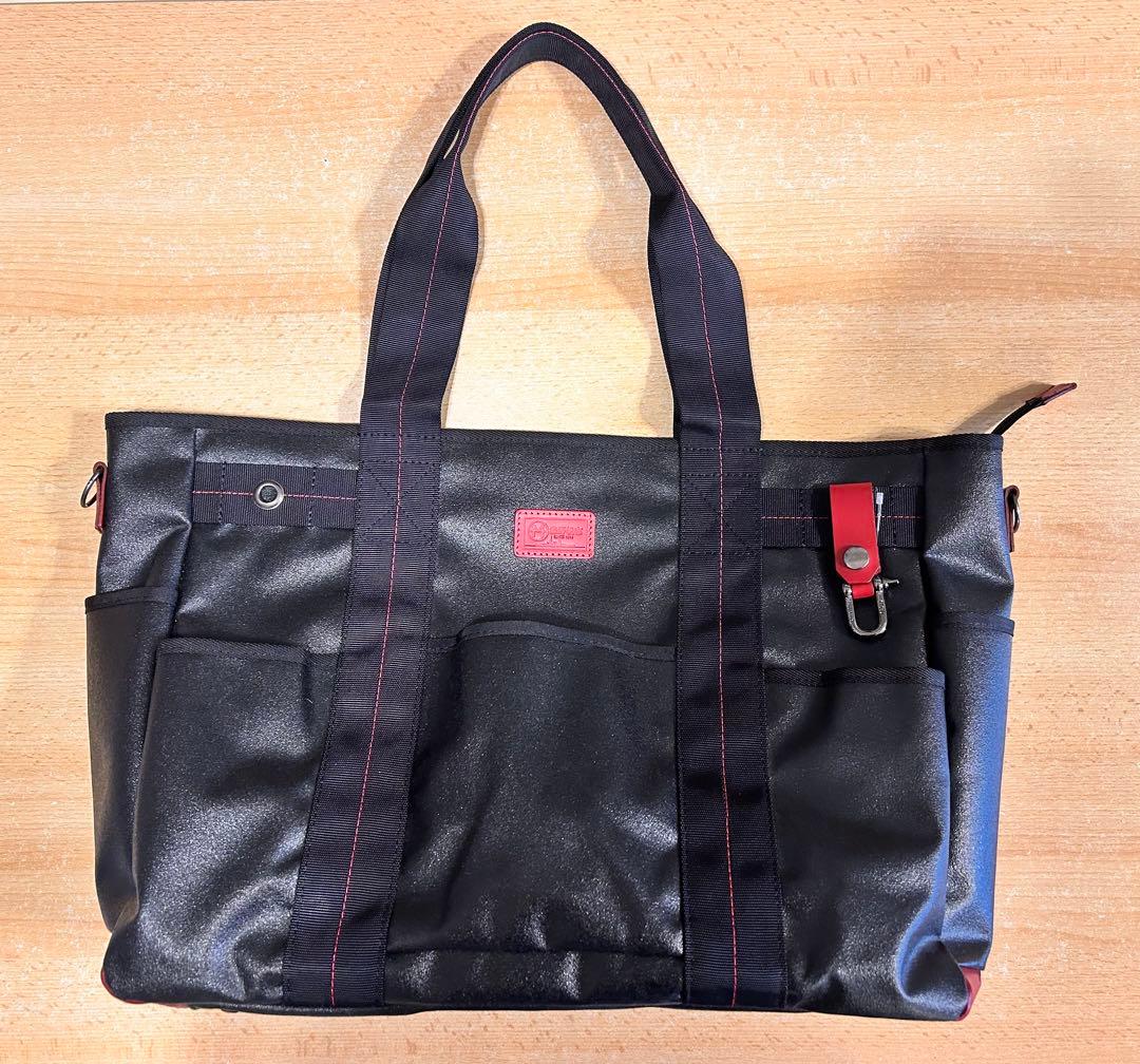 森野帆布　ビジネストートバッグ L 【ブラック×レッド】