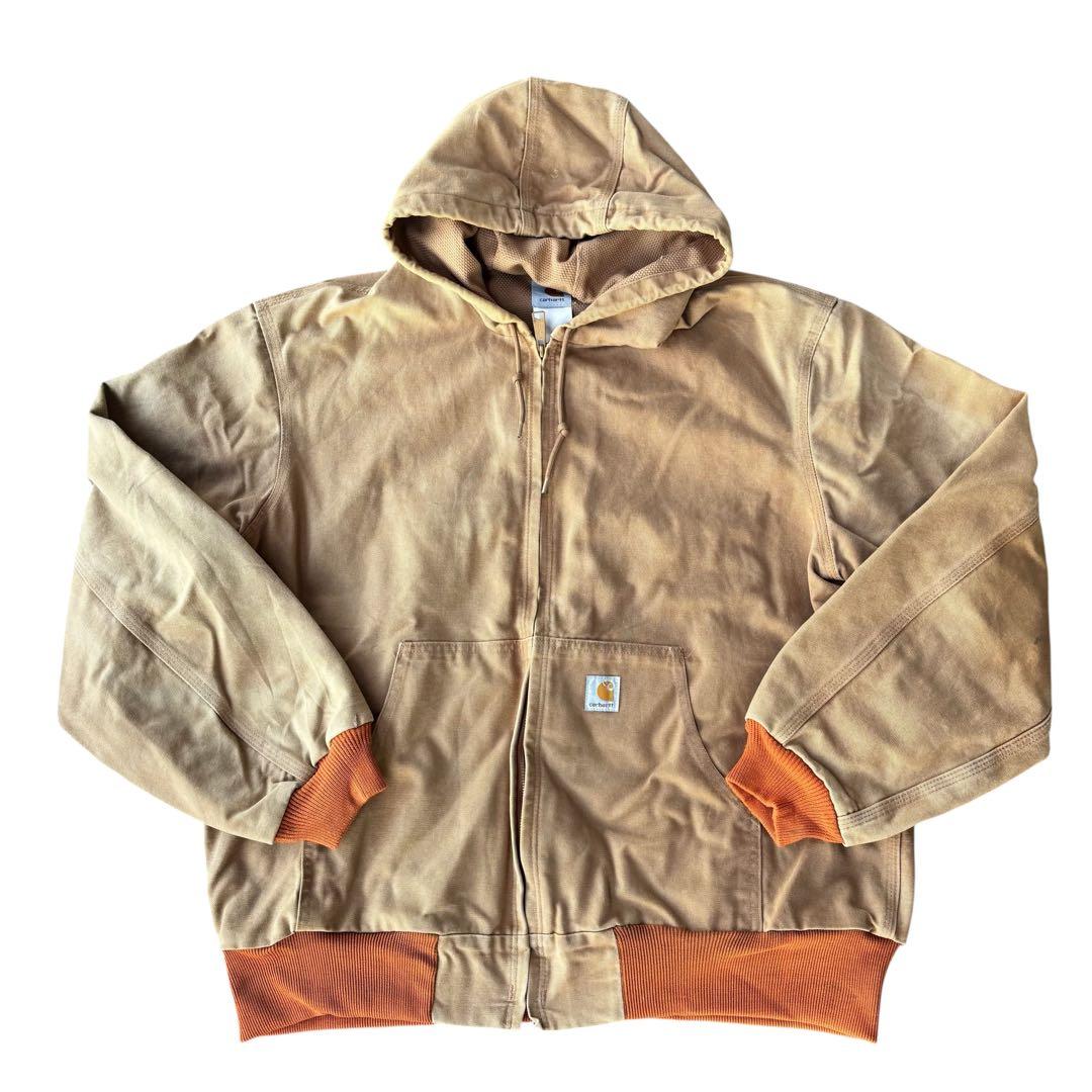 90s Carhartt アクティブジャケット オレンジリブ 希少 USA製