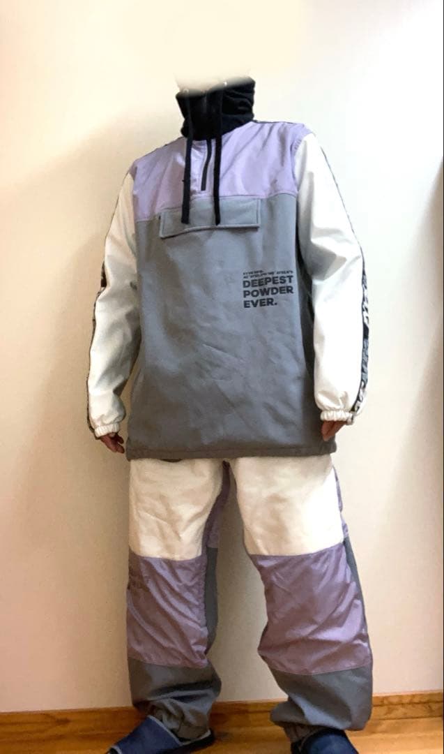 FYVE ファイブ スノーボードウェア 上下セットXL グラトリ FYVE｜ファイブ STRIPE SPRAY JACKET color：Red×Grey - スノーボード