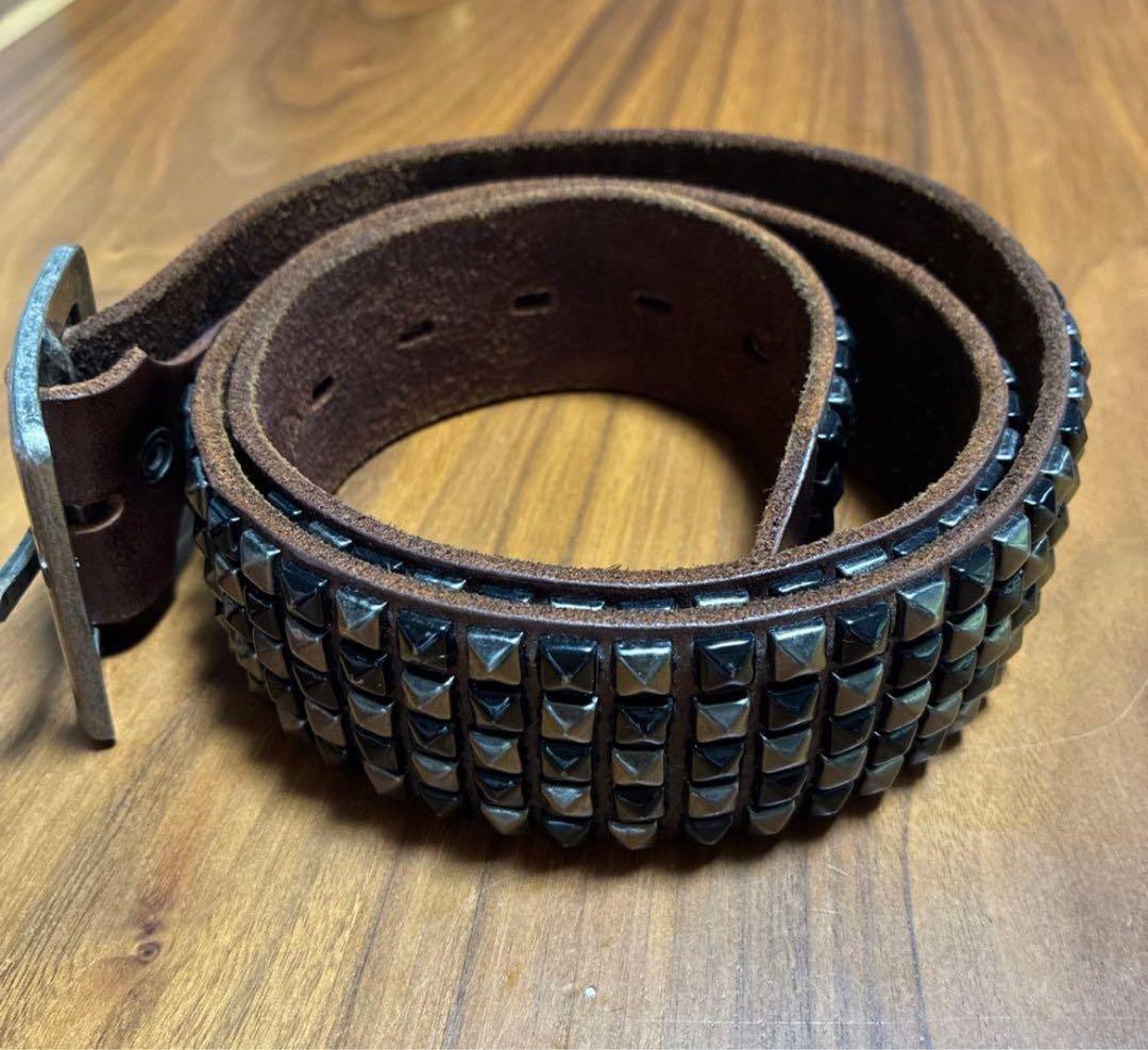 希少HTCスタッズベルト5連ピラミッド　ブラック×シルバー　vintage