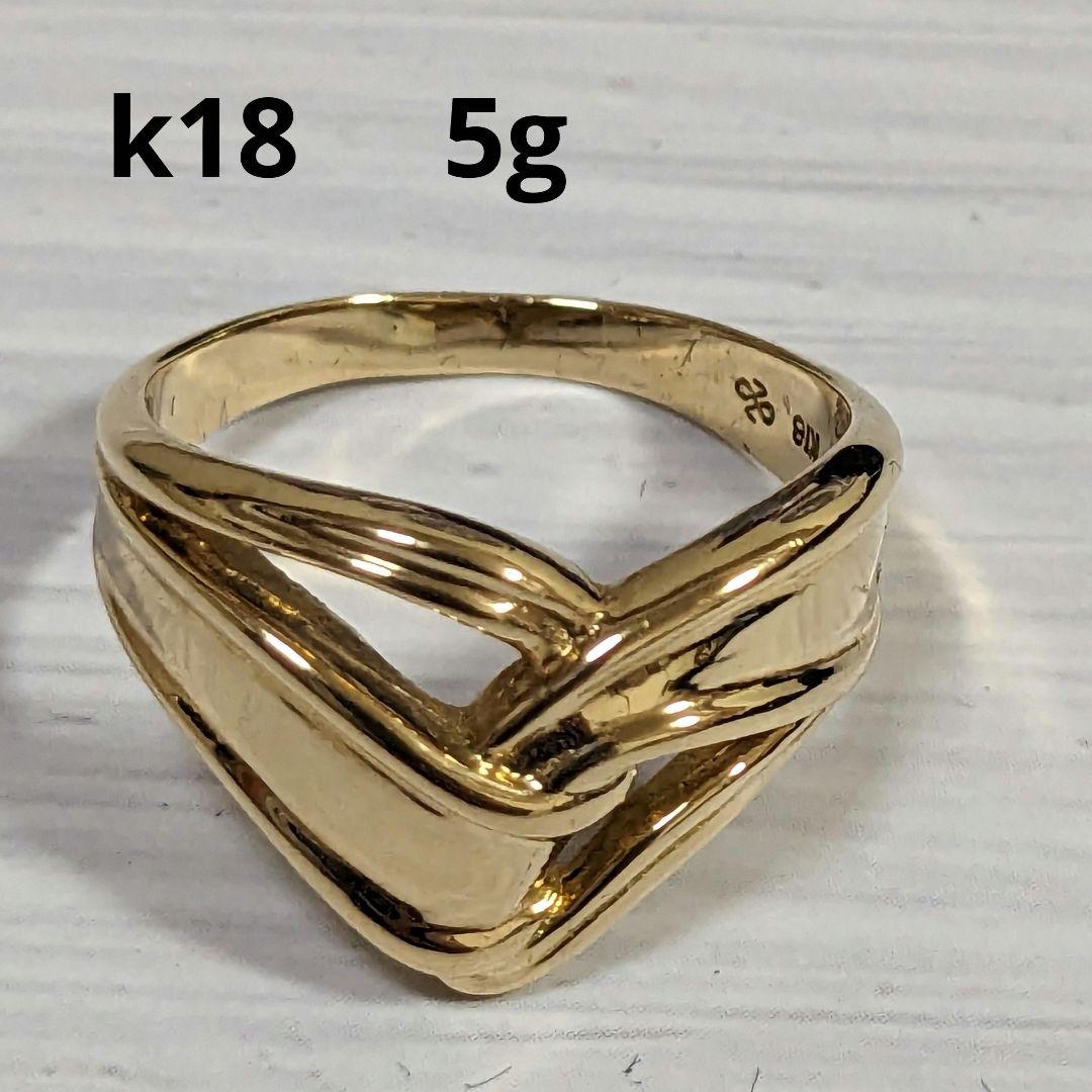 k18 指輪 リング 貴金属 18金 約5g ジュエリーマキ 刻印あり 鑑定済み
