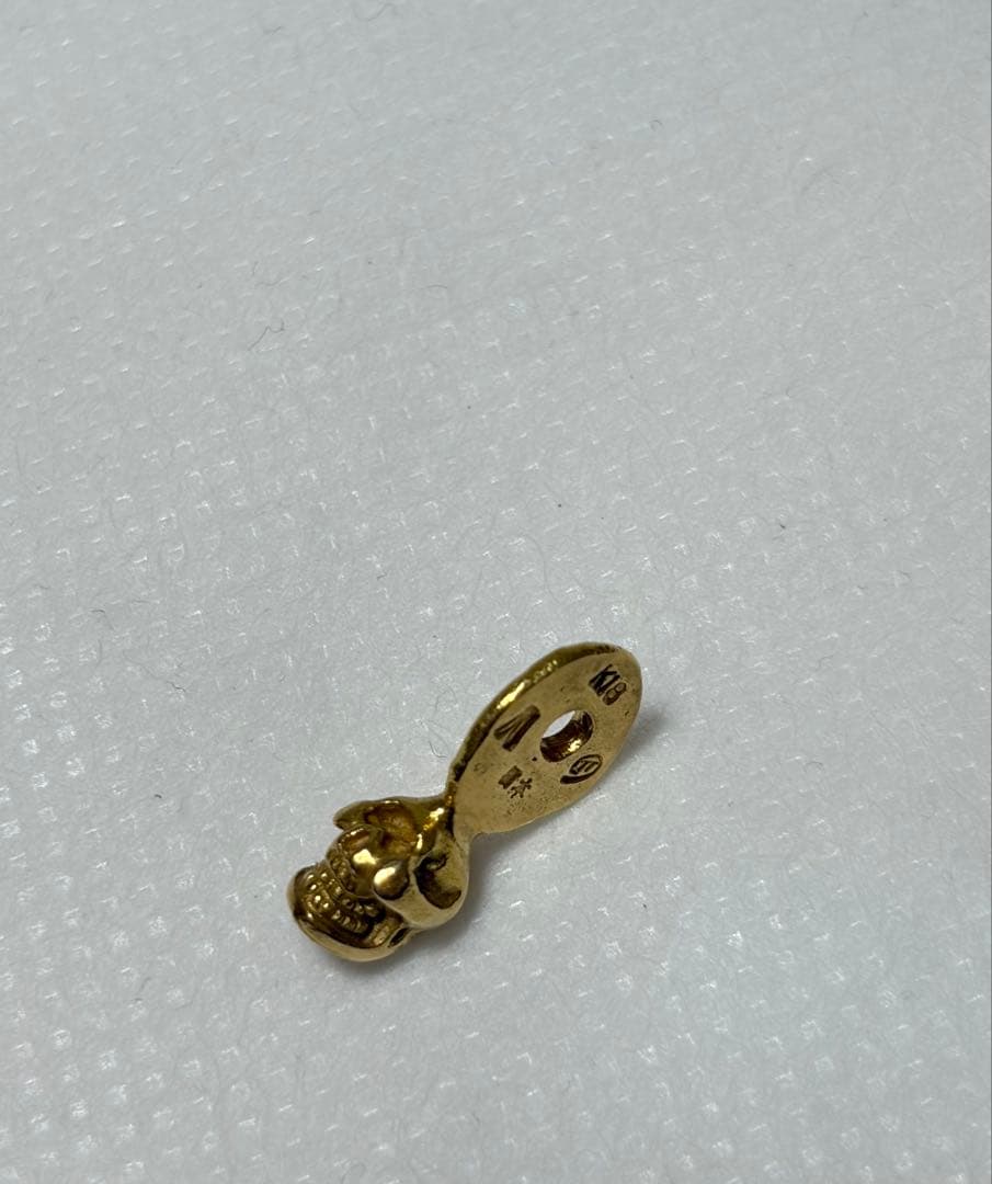 STOP LIGHT K18 全金 スカル ネックレス 3.9g 超希少 高山