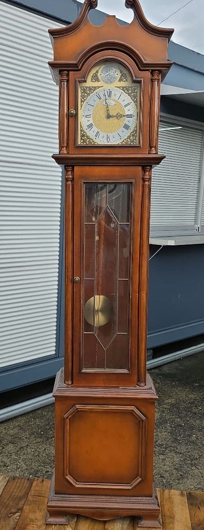 tempus fugit クラシック振り子時計 ブラウン　柱時計