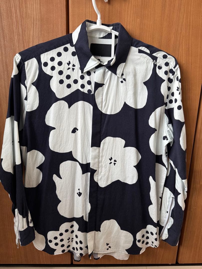 11747391FORMA長袖シャツ ネイビー/ホワイト