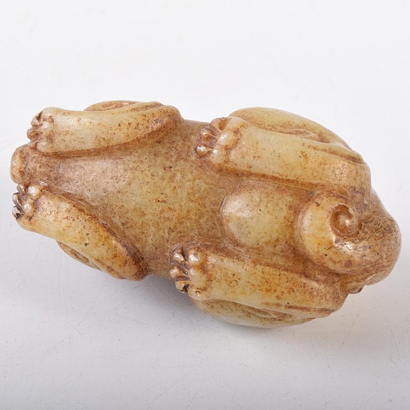 中国 玉石彫刻 獅子 神獣 根付 紙鎮 置物 C 7992E - メルカリ