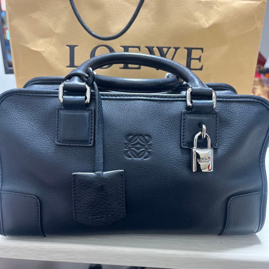 LOEWE 紺 アマソナ バッグ Amazona（LOEWE） ロエベ バッグ アマソナ36 ボストンバッグ スエード