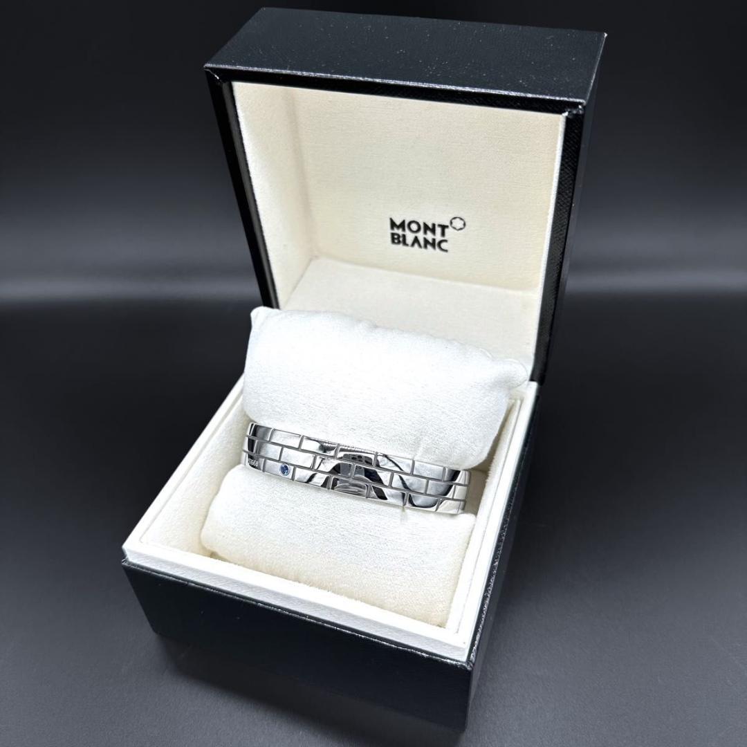 Montblanc モンブラン ブルー サファイア ステンレススチール バングル