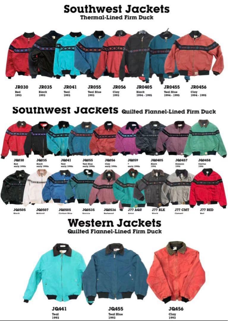 T様 希少セメントカラー90's Carhartt サウスウエストジャケット