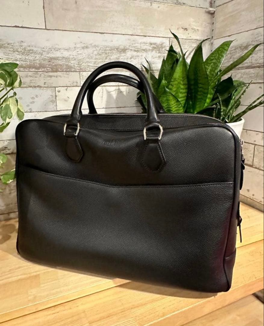 ダンヒル‼️ブリーフケース⭐️2WAY⭐️ブラック‼️定価300000円⭐️シボ革