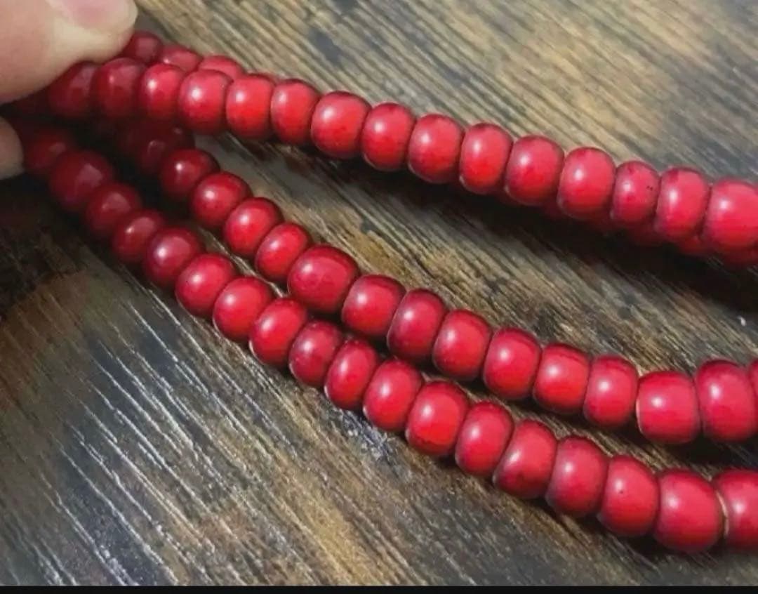 【★激レア★オールドホワイトハーツ】★アンティークビーズ6.5mm〜6.9mm