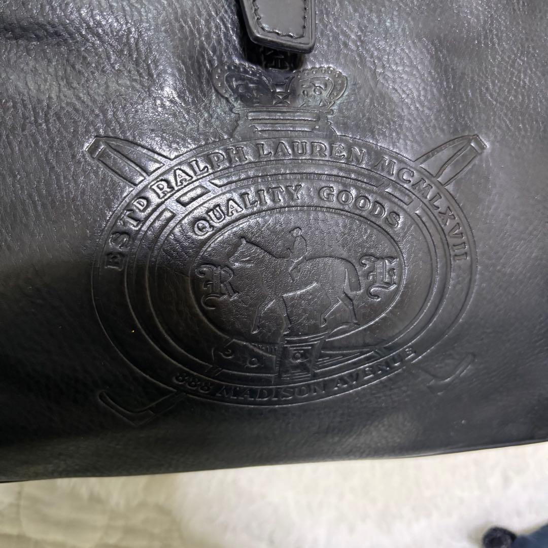 極希少】ラルフローレン トートバッグ レザー エンボスロゴ 2way 収納袋