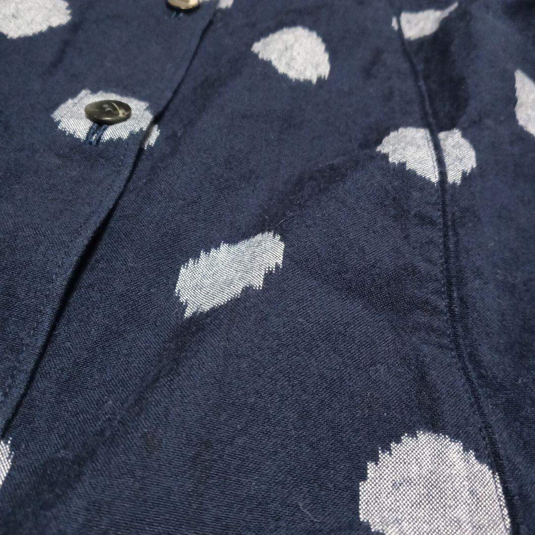 綾小路E】日本製 綿100% シャツ 藍染め 水玉模様 京都 圓 絣 - メルカリ