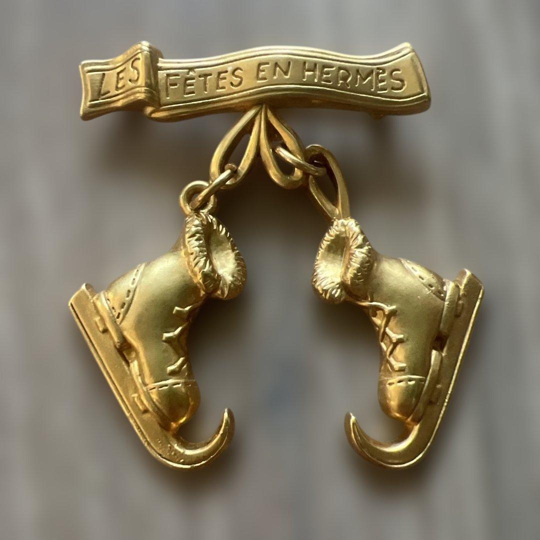 エルメス ブローチ　アイススケート靴 アクセサリー