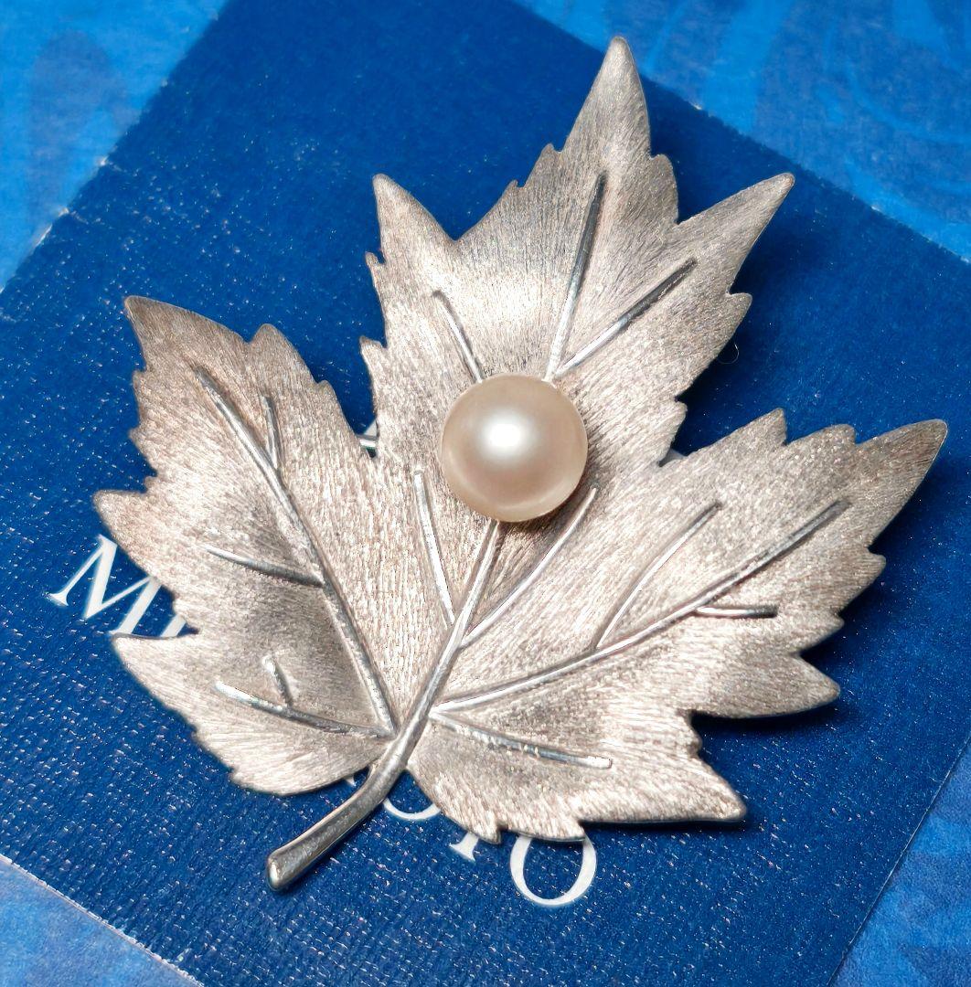 美品 最高級】ミキモト ブローチ パール リーフ 1珠 皇室御用達 正規品