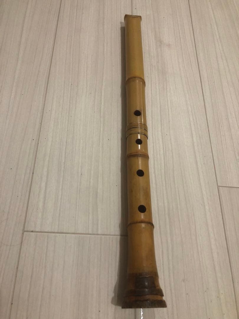 尺八　如童銘二印(田中如童) 一尺八寸管