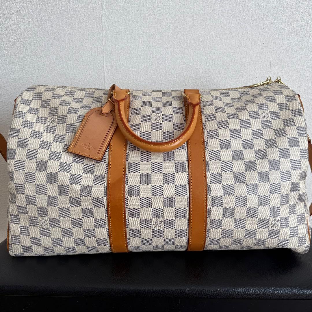 美品 LOUIS VUITTON キーポルバンドリエール 45 ダミエ・アズール