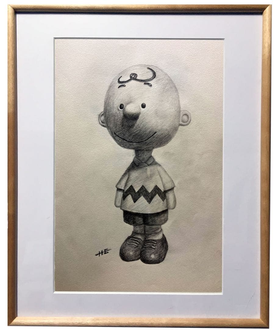 チャーリーブラウンと愉快な仲間たち、誕生75周年記念鉛筆デッサン。