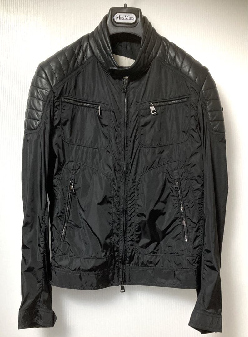 MONCLER レザー&ナイロン シングルライダース SALOMON