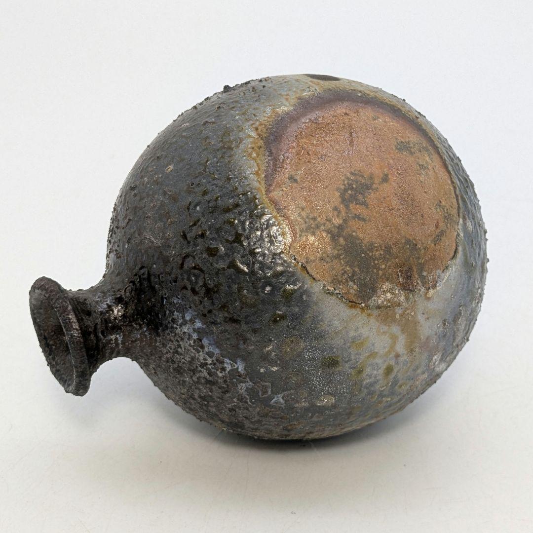 岩本政一 備前焼 窯変徳利 共箱共布栞 とっくり 酒器 食器 一輪挿し