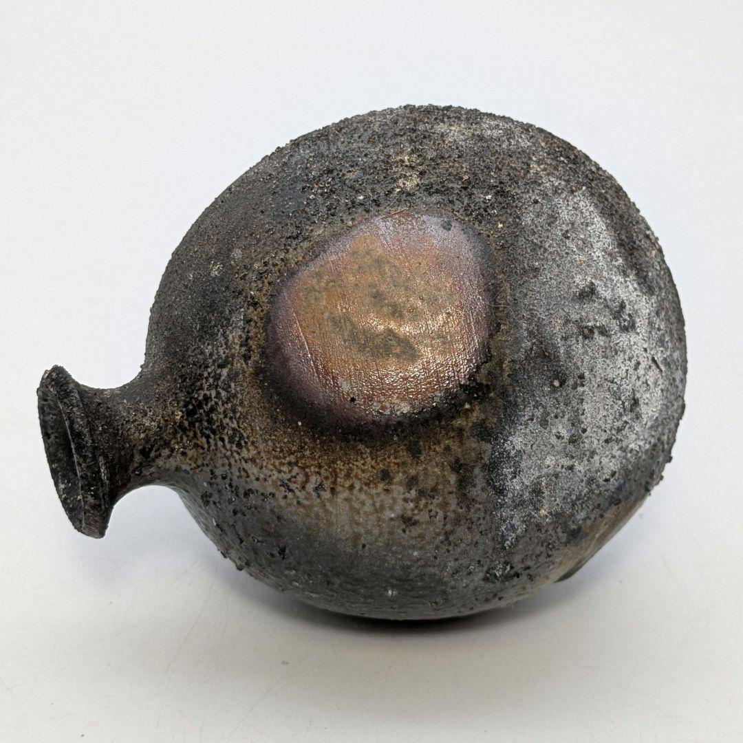 岩本政一 備前焼 窯変徳利 共箱共布栞 とっくり 酒器 食器 一輪挿し花