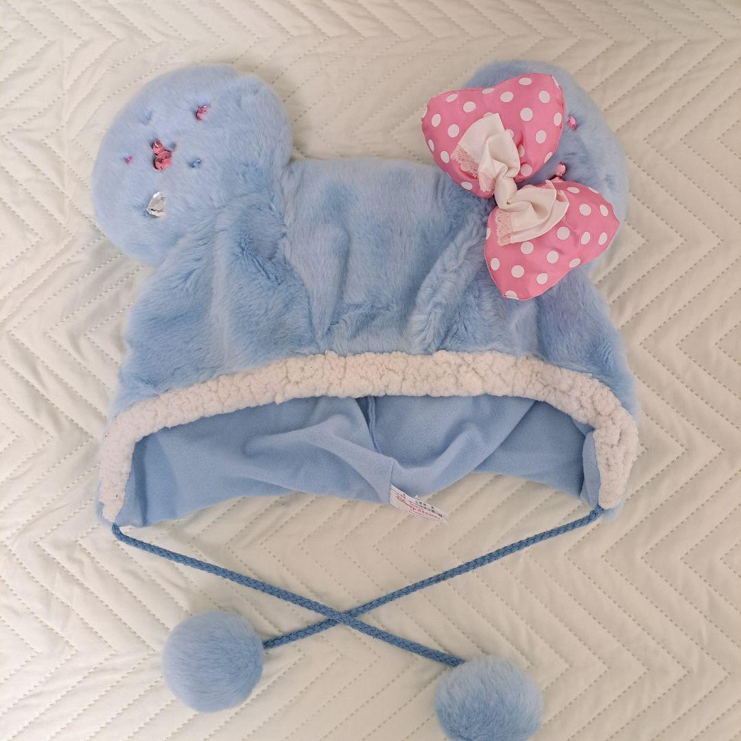 ディズニー ファンキャップ 水色　ミニー