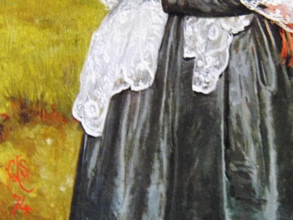 C・リダデイル、朝の散歩、希少画集の一頁、 新品高級額装付