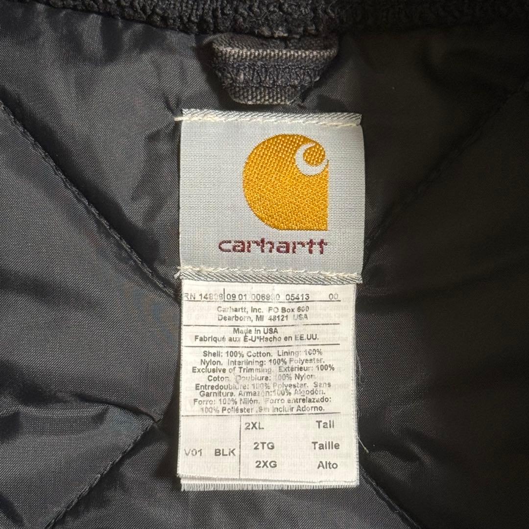 90s 00s Carhartt ダック地 キルティング ベスト 腰ゴム 黒 - メルカリ