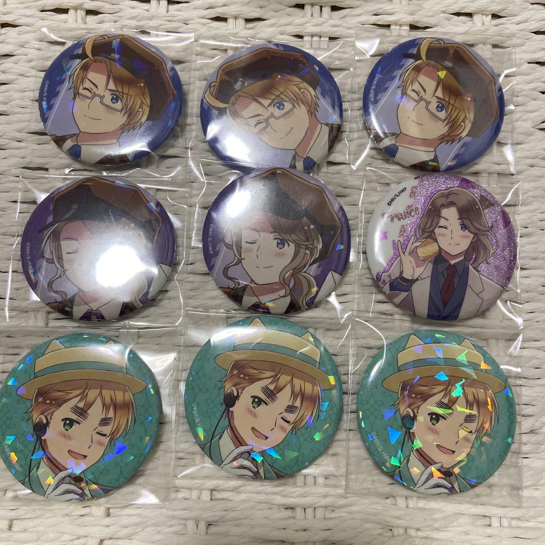 ヘタリア イギリス アメリカ フランス 缶バッジ