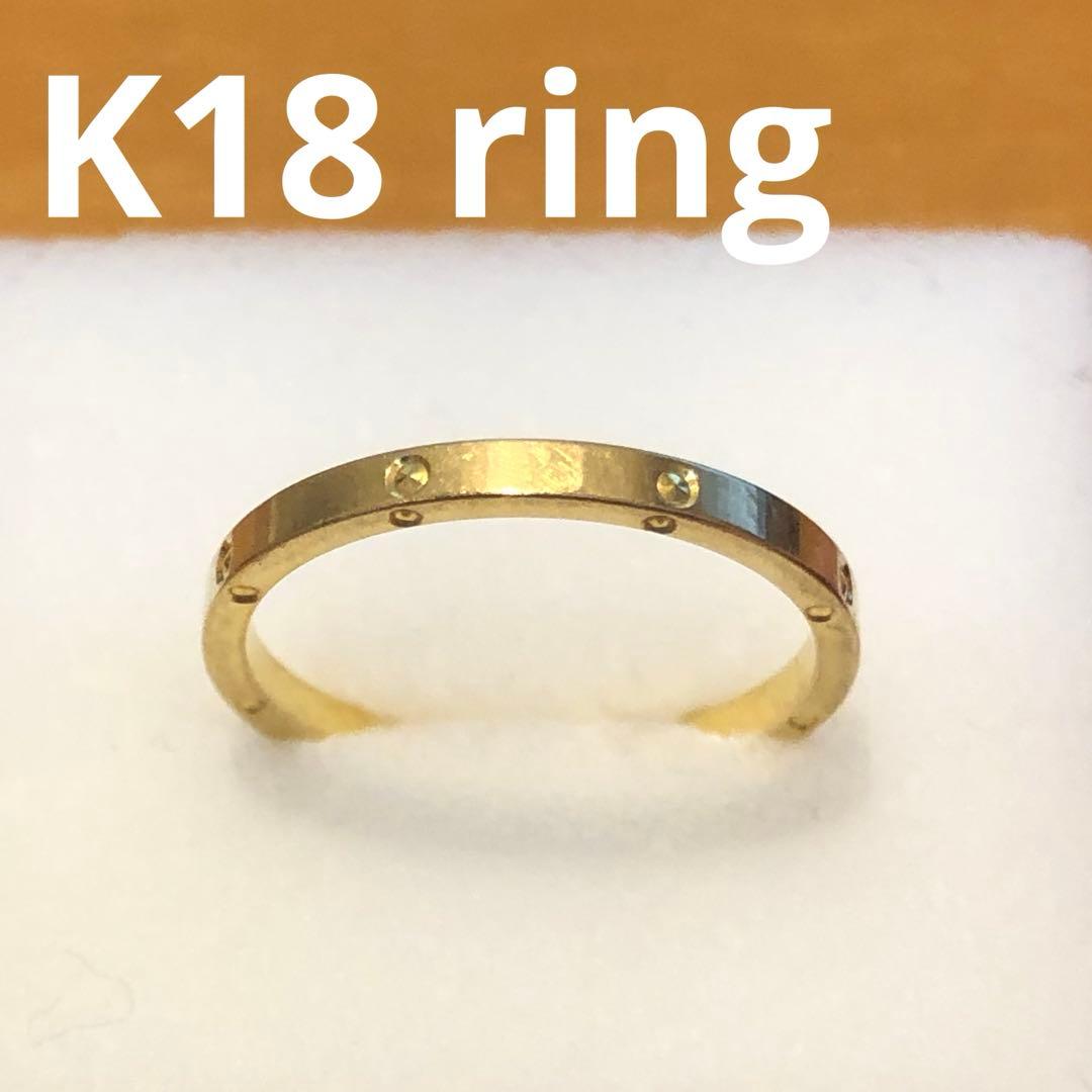 K18軽めドッドゴールドリング　11号　34H2601