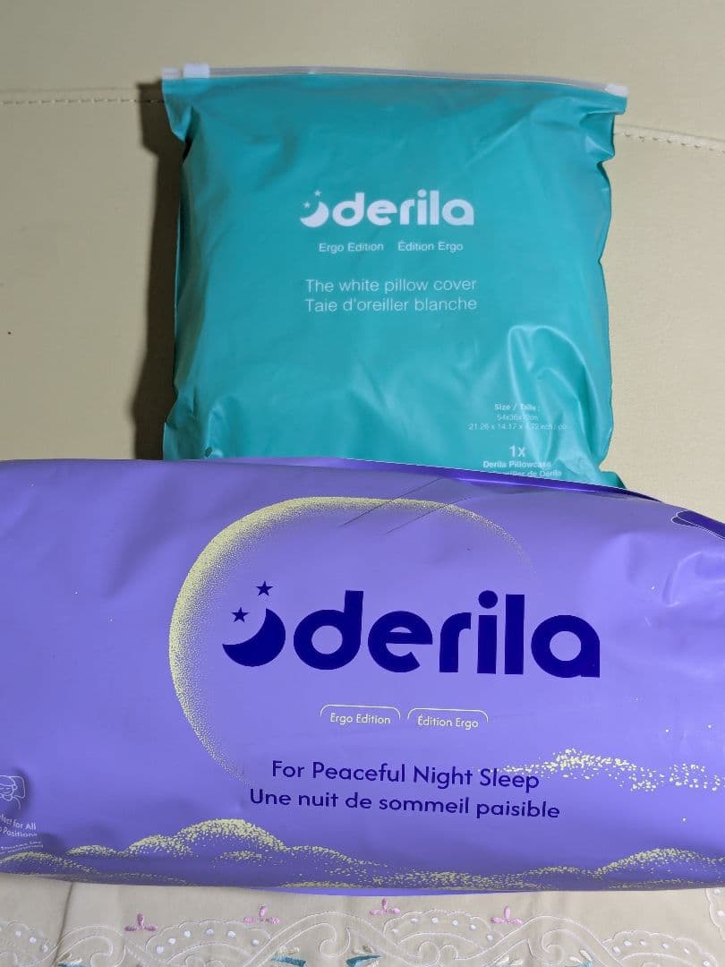 Derila Ergo　デリラエルゴ 快適な睡眠の為の頸部ネックピローカバー付き Derila デリラ 枕 頸部ネックピロー 睡眠用 人間工学に基づいたネック