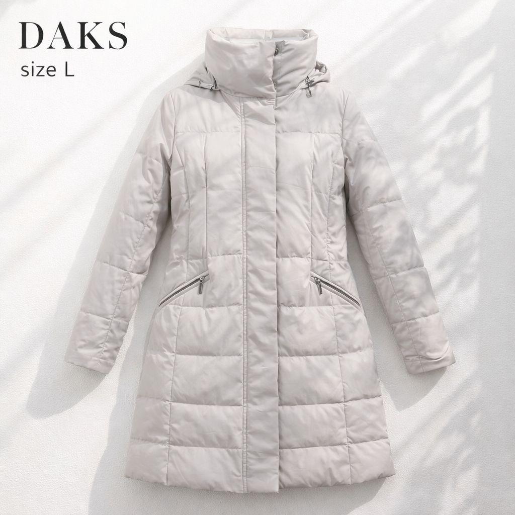 ダックス DAKS フード付き　ダウンコート 40 L グレー 撥水 日本製