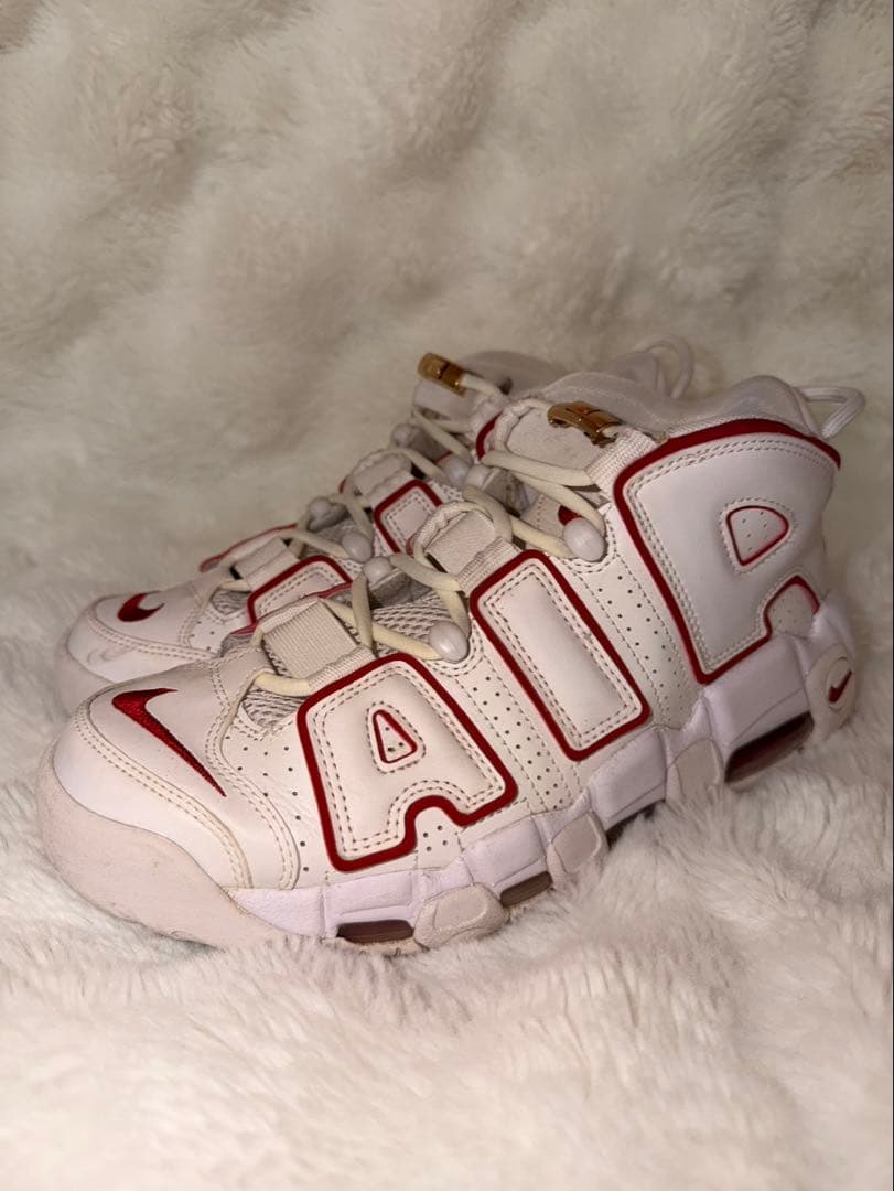 ま*ん様 NIKE エアモアアップテンポ 白赤 26cm カスタム 美品