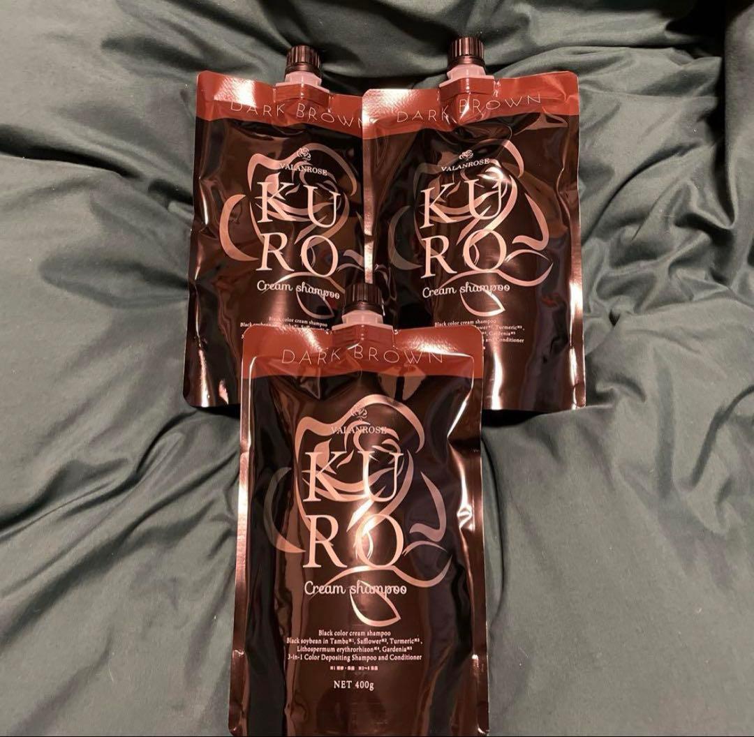 ✰︎バランローズ KUROクリームシャンプー ダークブラウン 400g×3個✰︎