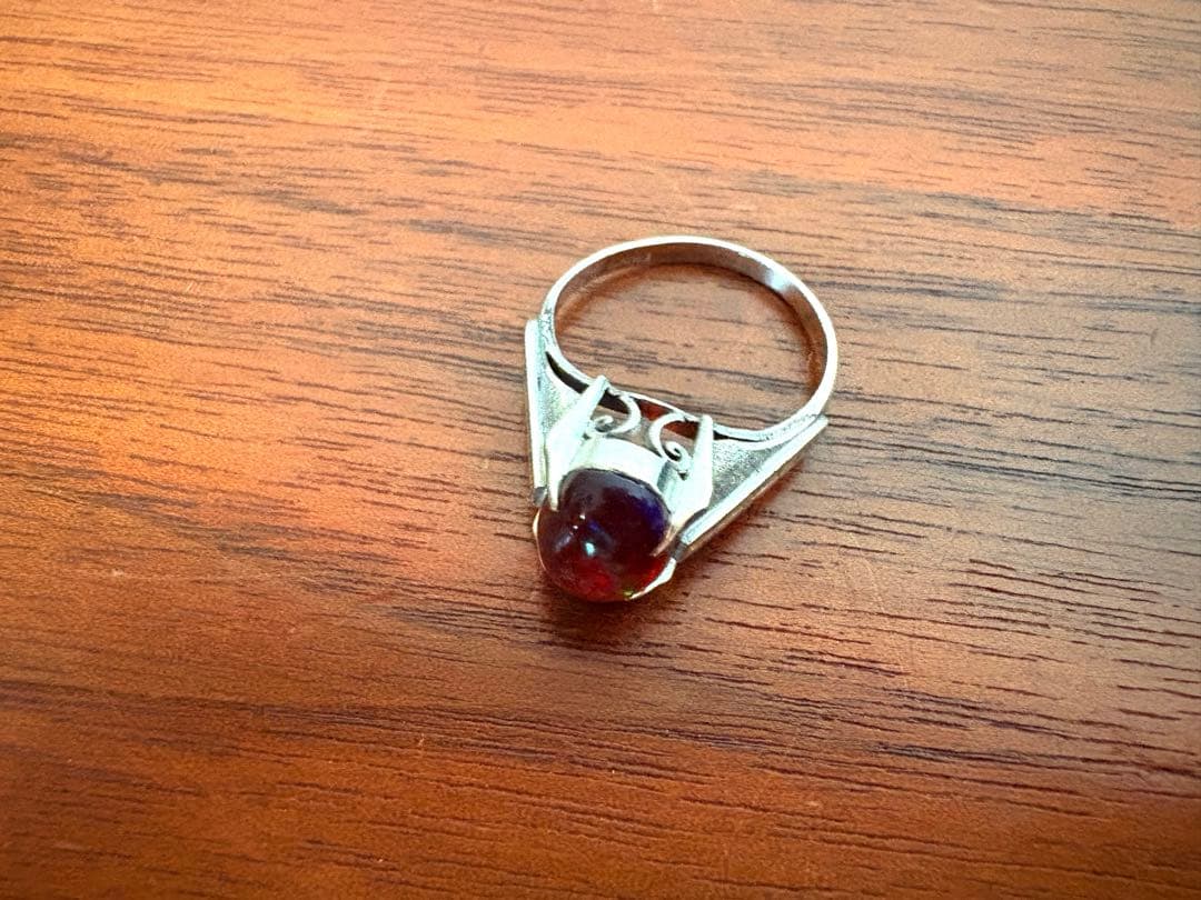 Fire Opal K14WG ファイアオパールVintageビンテージリング - メルカリ