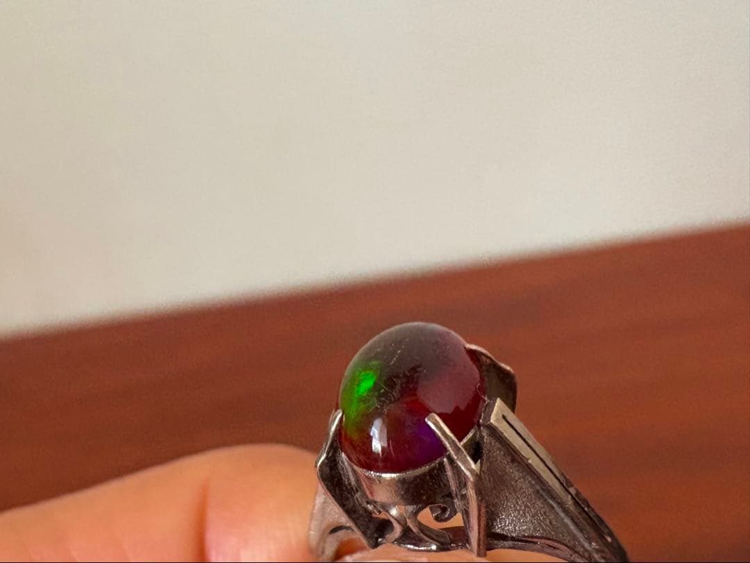 Fire Opal K14WG ファイアオパールVintageビンテージリング - メルカリ