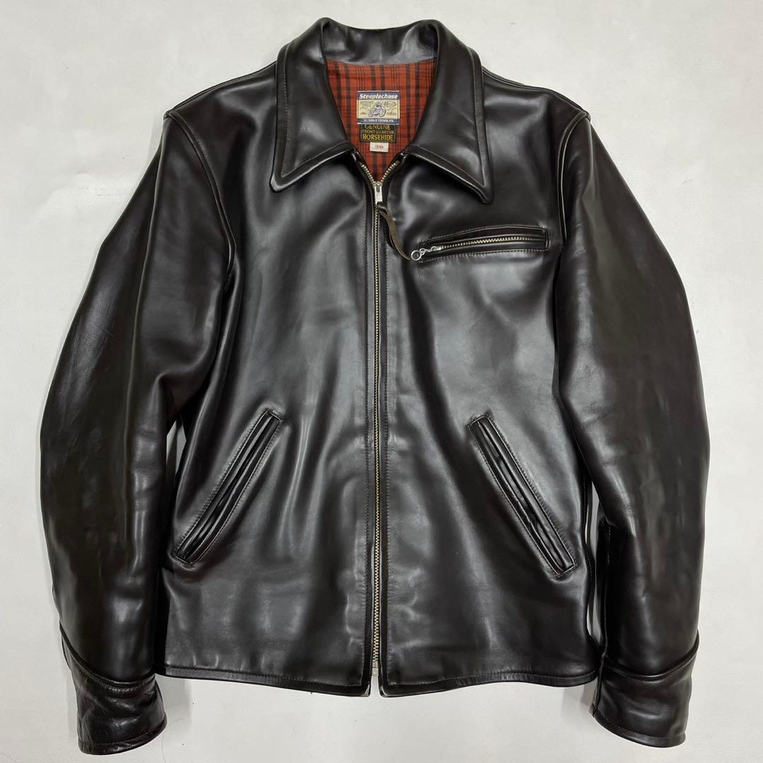 THE REAL McCOY's 旧マッコイズ STEEPLECHASE レザー 美品 Steeplechase リアルマッコイズ ホースハイドレザーパンツ 31