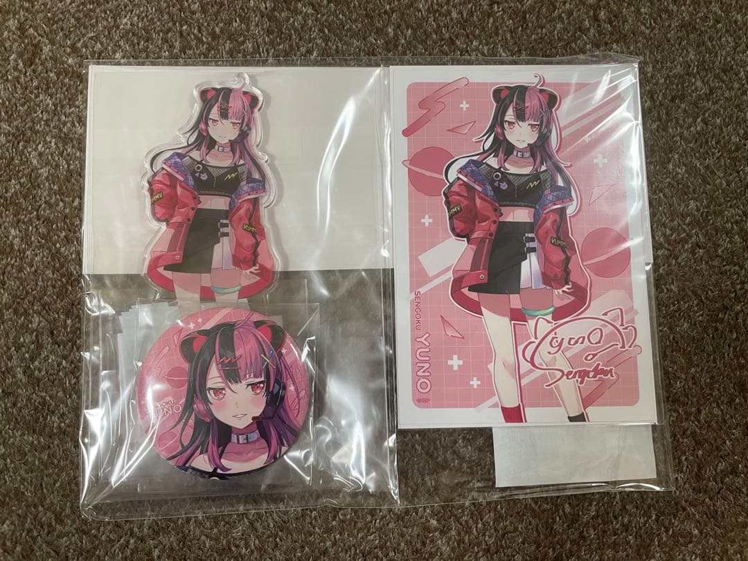 サイン入りブロマイド付きアクリルスタンド&缶バッジセット 千石ユノシリアル