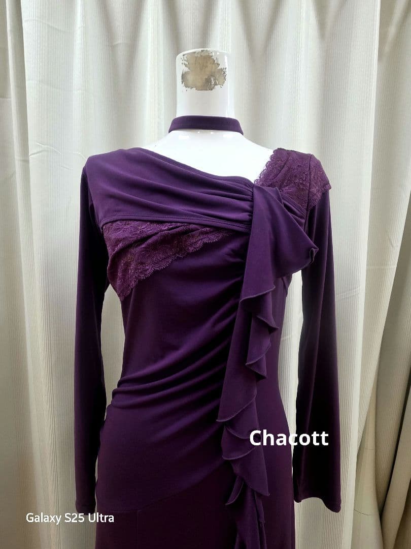 Chacott パープル長袖ダンスドレス