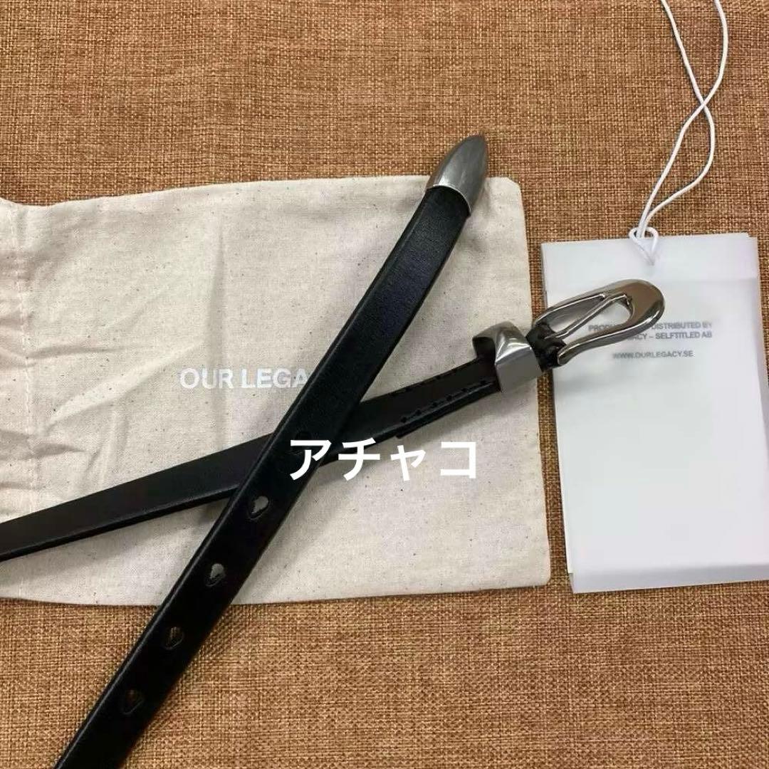 OUR LEGACY ベルト 80 黒 人気 OUR LEGACY | BELT 2CM / BLACK LEATHER 2CMレザーベルト – STOCK