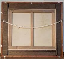 真作】絵画 油彩10号 湖畔と雪山 静謐な自然美あふれる風景画 Y51