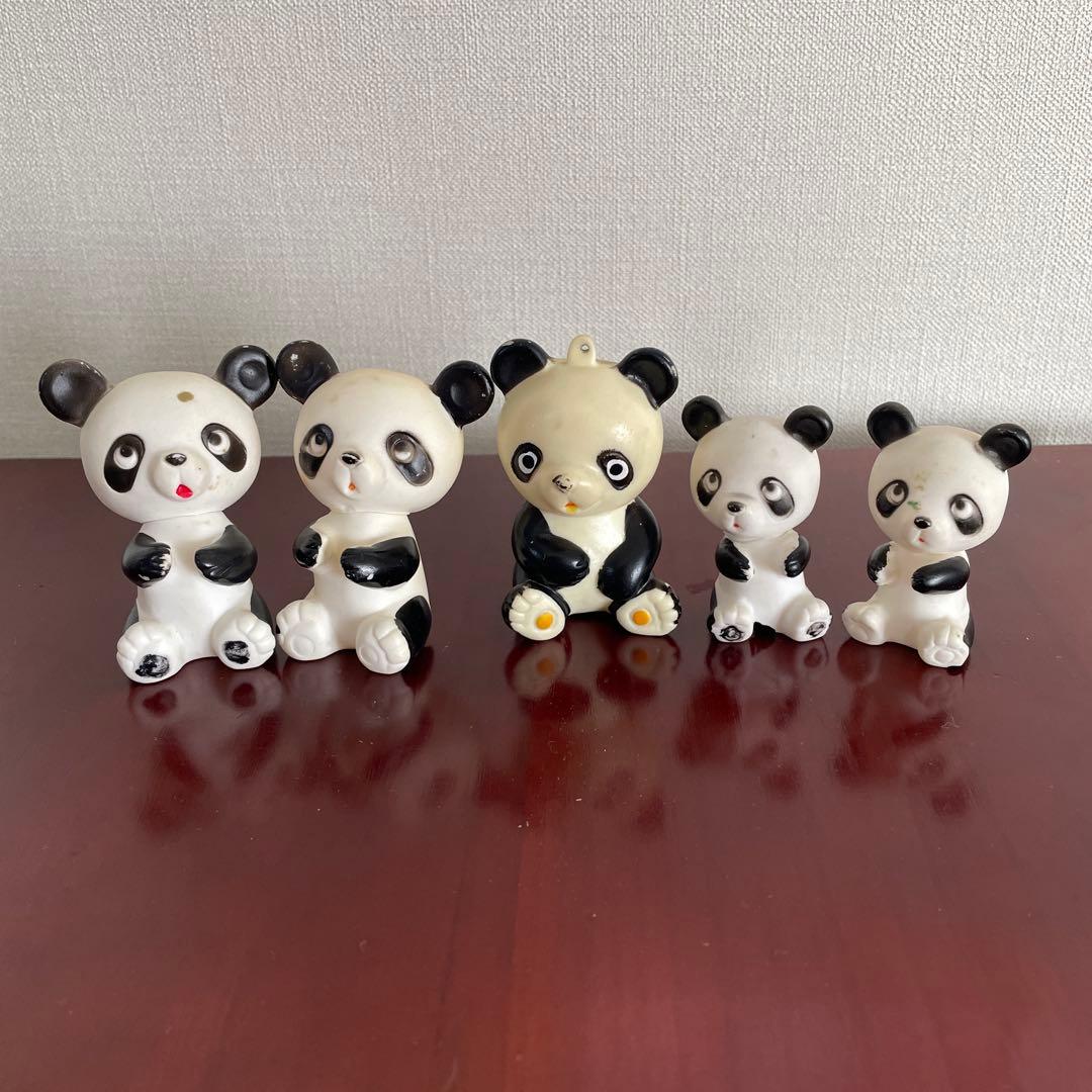 昭和レトロ パンダ ソフビ人形 5体セット 当時物 ビンテージ - メルカリ