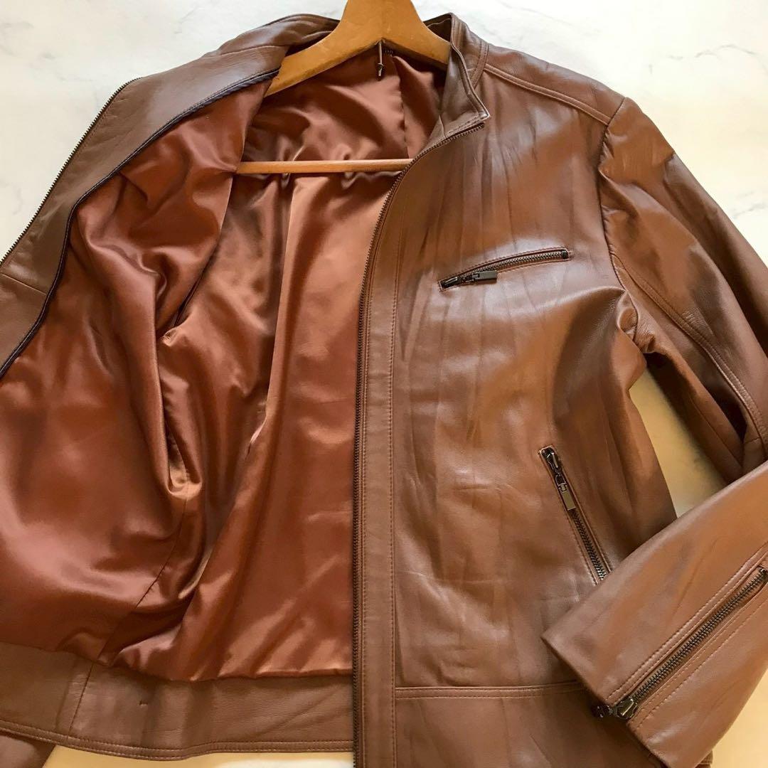 XL✨ディアスキン 鹿革 革のカシミヤ レザージャケット キャメル 定価