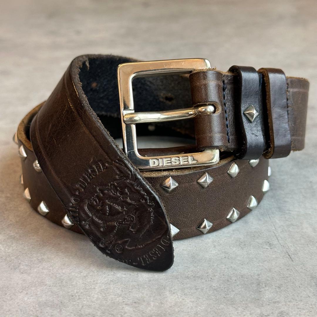 小物 archive DIESEL Rock Studs Leather belt