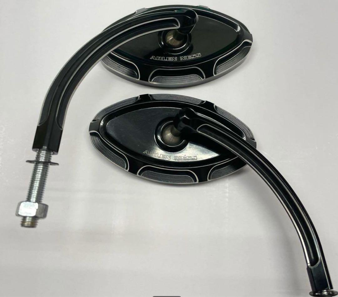 美品ARLEN NESS アレンネス　ベベルドブラックミラー左右セット