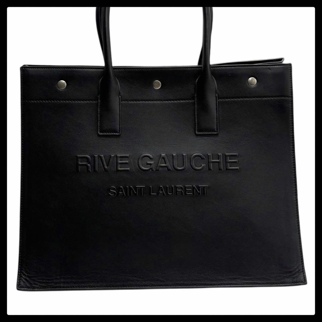 6269 美品 サンローラン リヴゴーシュ レザートートバッグ ブラック 黒色