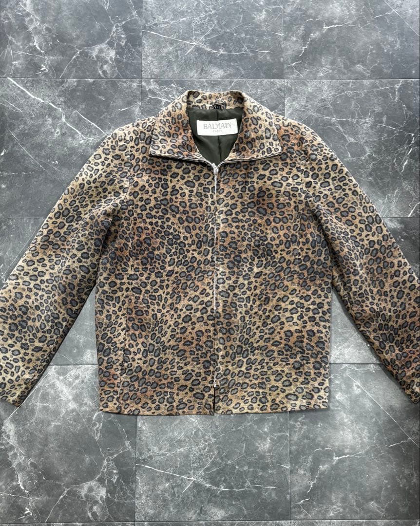 BALMAIN ヒョウ柄 ジップアップジャケット 短丈
