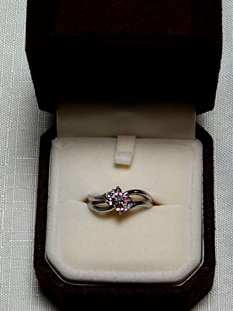 festaria　K18WG　ピンクサファイア&ダイヤモンド　リング