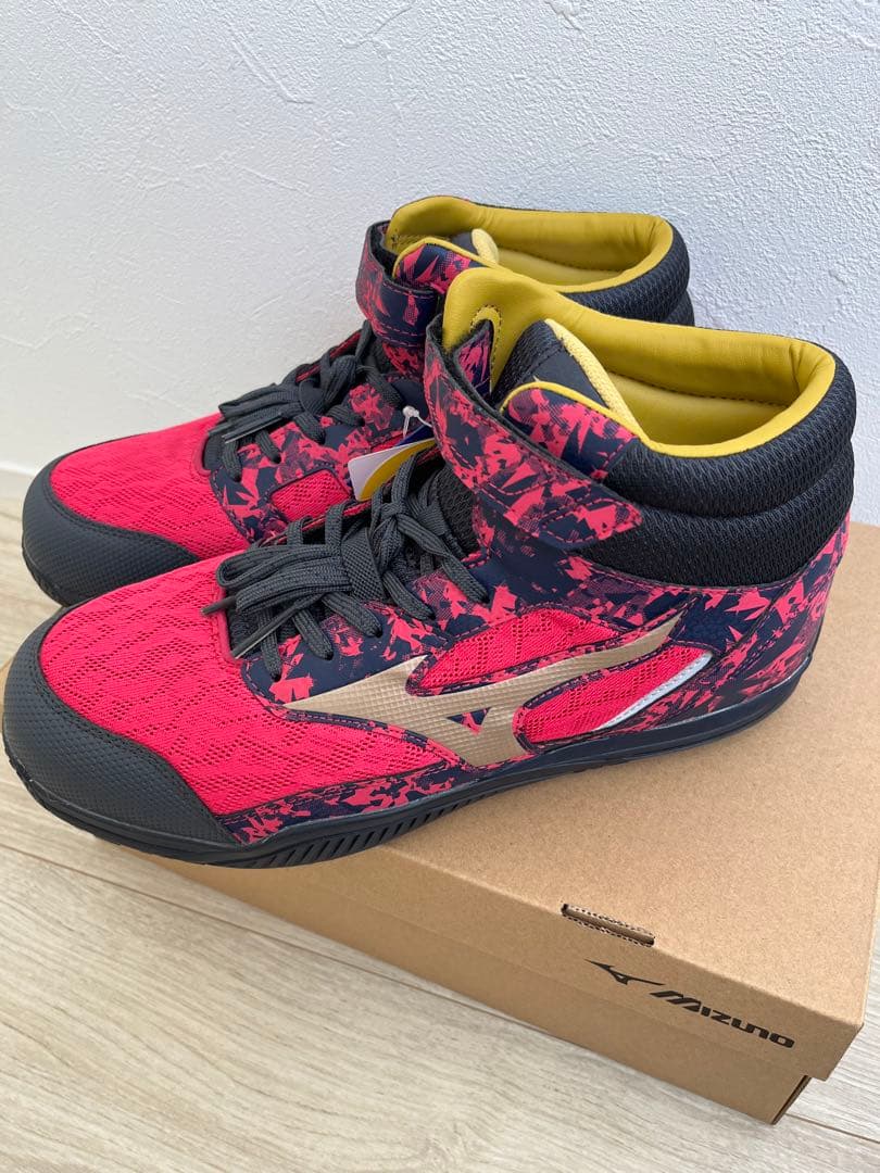 ミズノ ハイカット安全靴 限定色 (レッド×ゴールド, 26.5 cm)