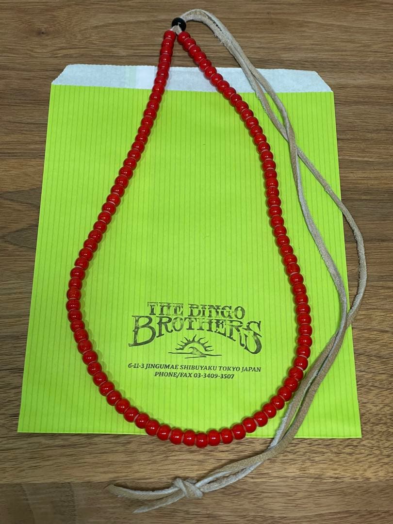 新品】THE BINGOBROTHERS 赤ビーズ ホワイトハーツ ネックレス - メルカリ