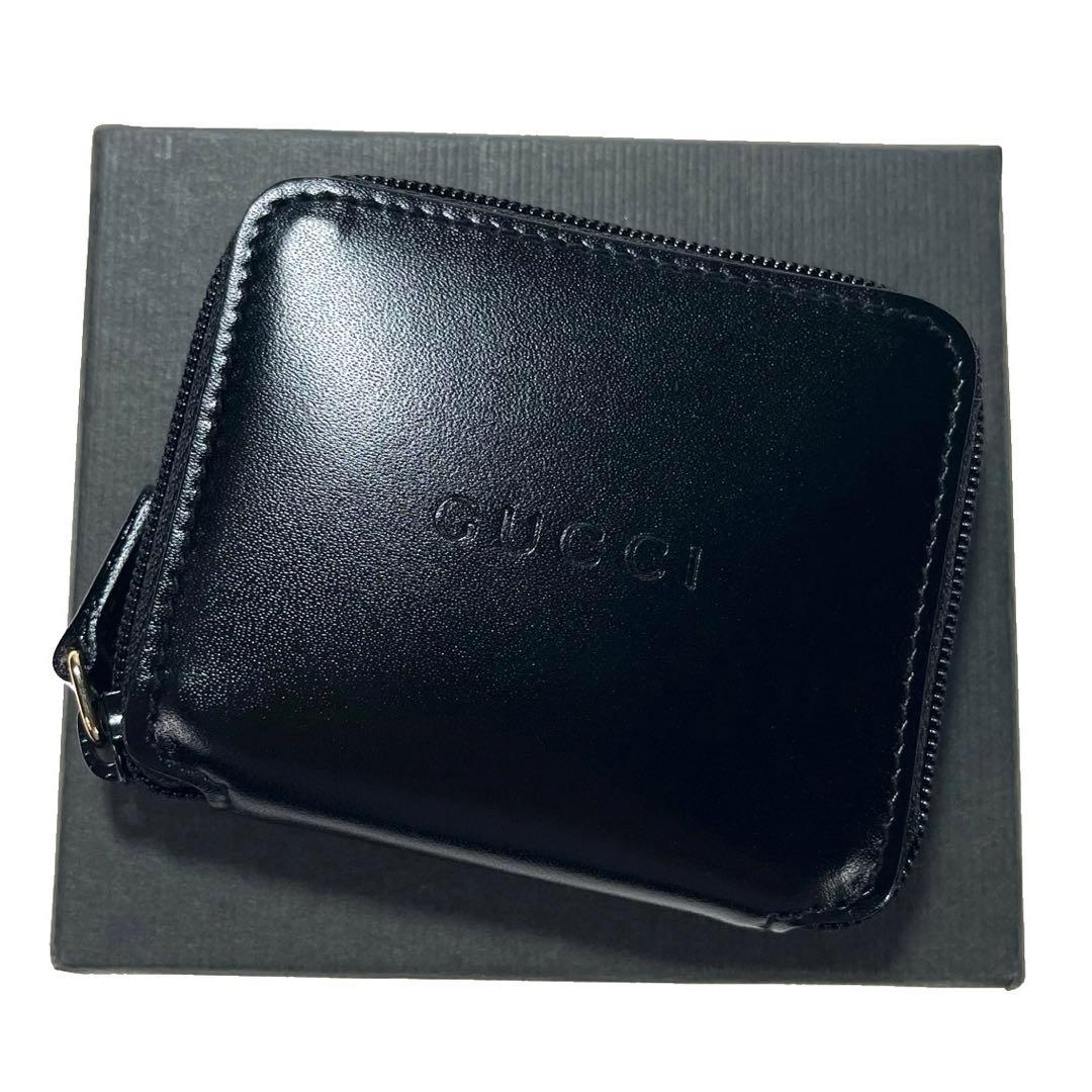 極美品　GUCCI ロゴ　ケース コンパクトジップ a494 楽天市場】GUCCI グッチ ファスナー小銭入れ付き二つ折りカードケース